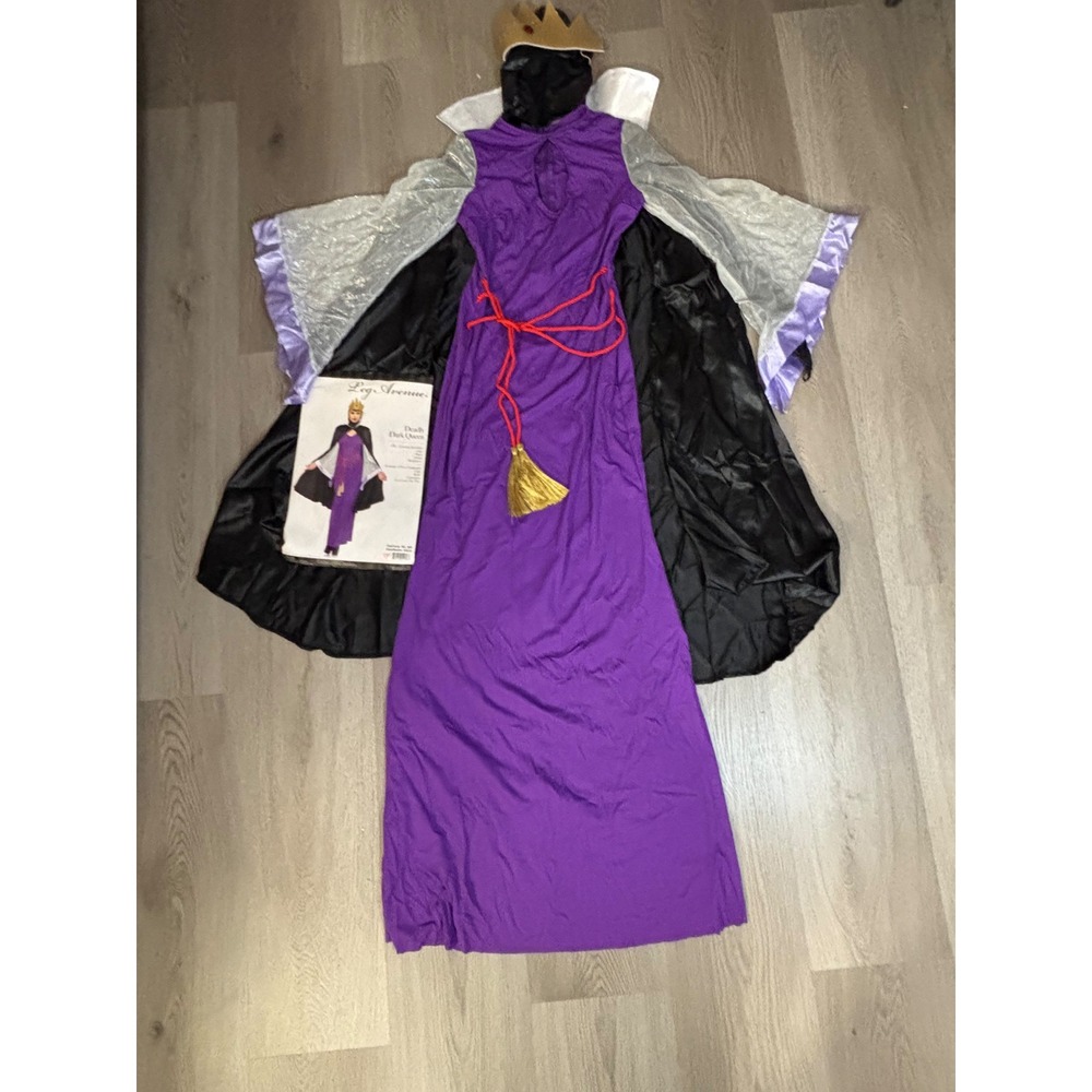 Leg Avenue Deadly Dark Queen Costume 4pc Set Purple Dress Cape Crown 85633 M/L - Picture 6 of 14